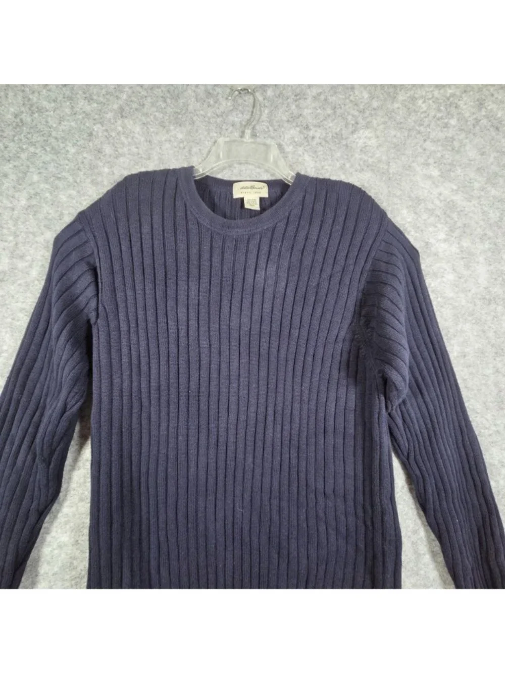 Eddie Bauer Men's Sweater Crewneck Long Sleeve Pullover Rib Knit Navy Size L - Picture 2 of 7